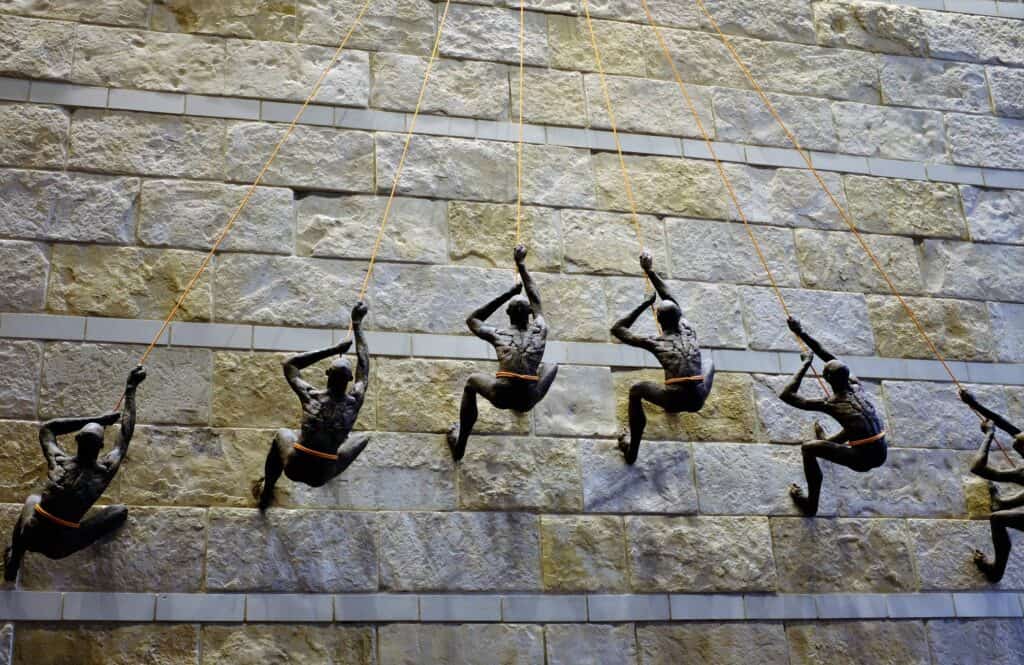 artwork climbing the wall