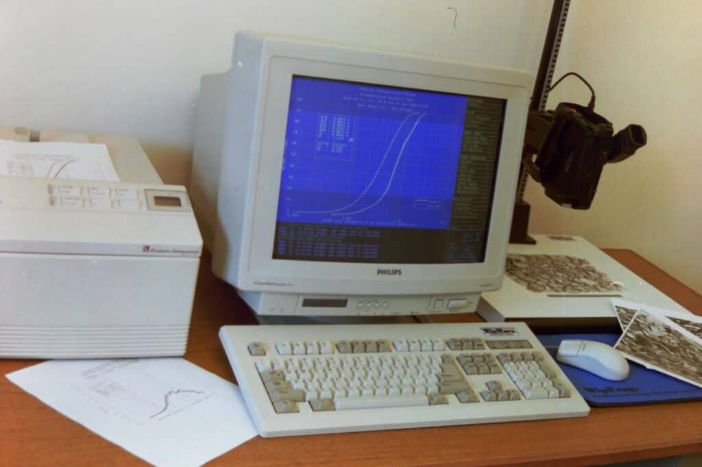 Old DOS computer on a desk