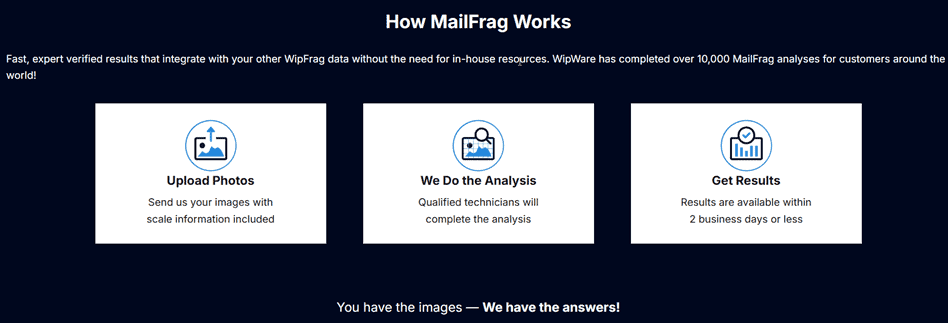How MailFrag works, steps to send in results