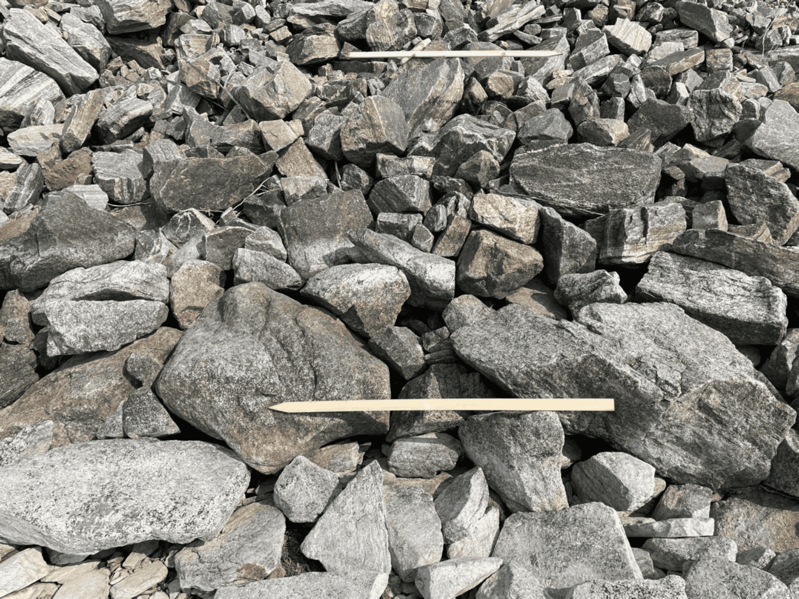 An example of a good field image, excellent for WipFrag analysis
